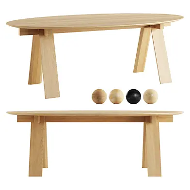 Trave Oval Dining Table by Branca Lisboa