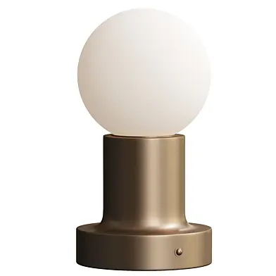 Porta - aged brass and opal rechargeable table lamp