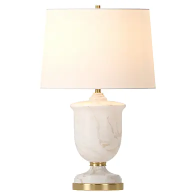 Alaric Updated Traditional Off White Alabaster Urn Table Lamp