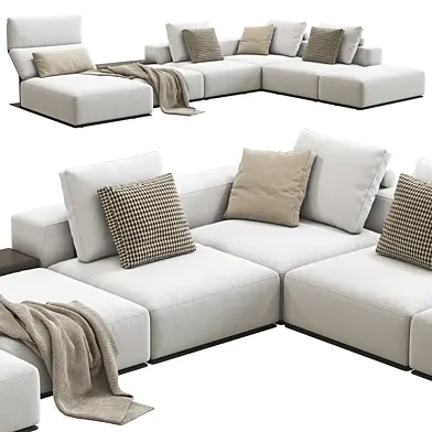 Poliform Westside Chaise Lounge Corner Sofa