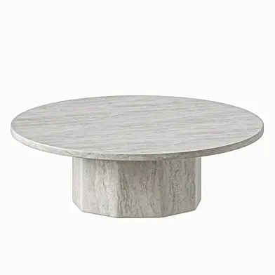 Round Travertine Coffee Table
