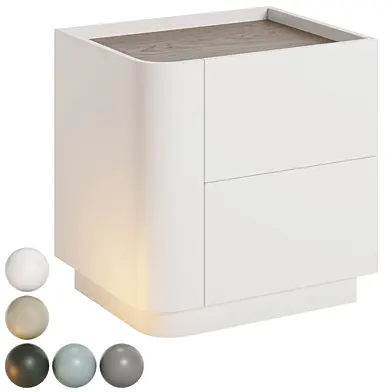 Modern Simple Style Nightstand With Drawer Organization Featuring 2 Drawers and Solid Wood Countertop