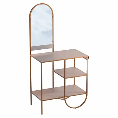 Lucie Terracotta Iron Mirror Entryway Storage Console
