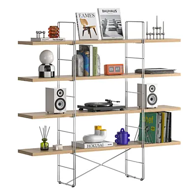 Стеллаж Ikea Enetri/Byakorre с декором в стиле mid century