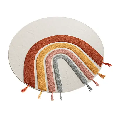 Round Carpet Tadea With Colorful Rainbow