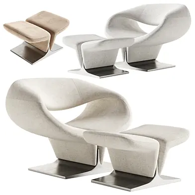 Ribbon Chair and Ottoman