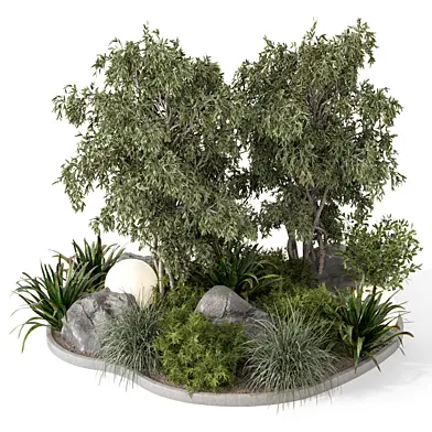 Outdoor Garden Set Bush and Tree_Garden Set 3410