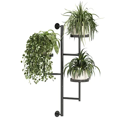 Indoor plants in metal stand set 02