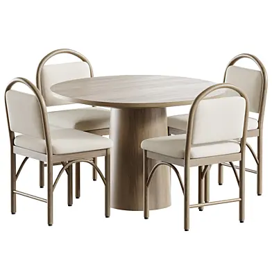 Dining Chair Set of and Round Dining Table
