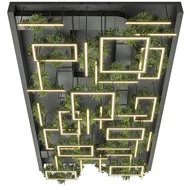 Industrial ceiling 3D Collection Plant Vol 629