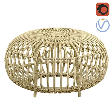 Pouf Beige rotin OTTOMAN de Sika Design