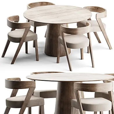 Dining Set 18 - Eden Dining Chair and Pov Round Dining Table
