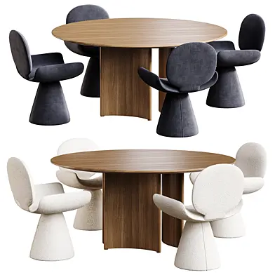 Dining set09 Bonaldo Youpi and Alan round Table