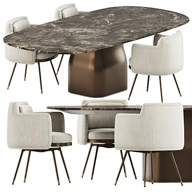 Tape Dining chairs and Saki table by Minotti