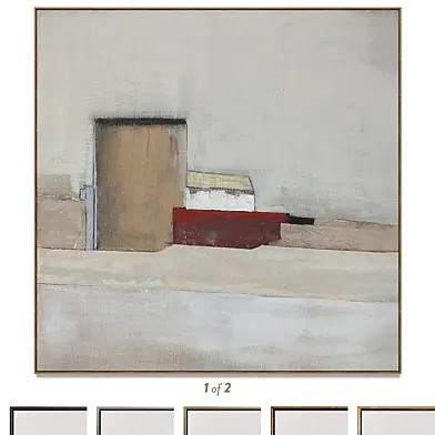 Plaster two square photo frames B-203