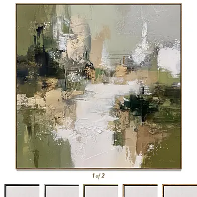 Plaster two square photo frames B-208