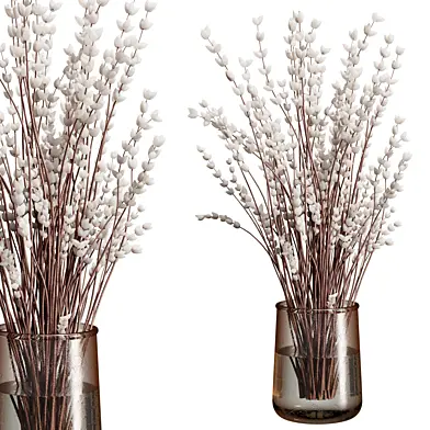 branch plant in a red glass - Bouquet set 87