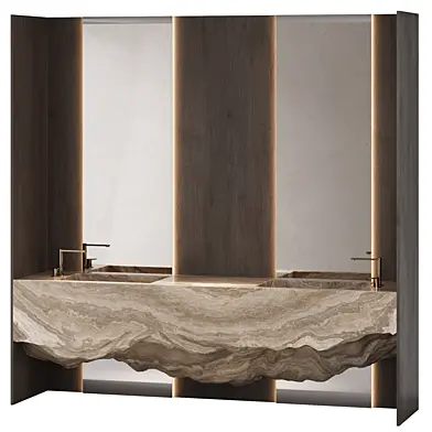 Bathroom Furniture with Big Travertine Sink