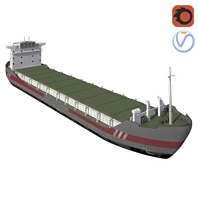 Cargo tanker ship Low-poly ap