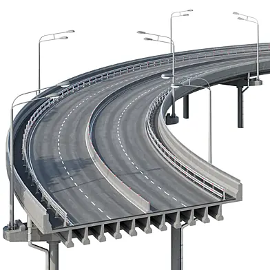 Автоэстакада редактируемая Low Poly