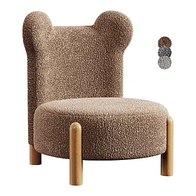 Ball & Cast Upholstered Kids Sofa Sherpa Bear Chair Armless Accent Chair