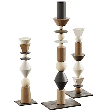 Modern Wooden Totem Sculpture