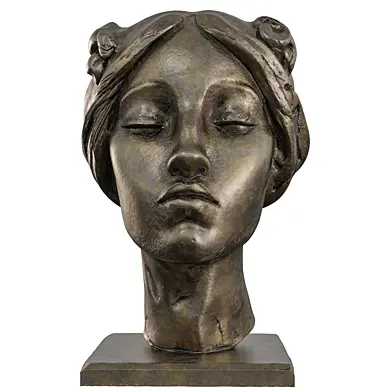 Antique Woman Head Statue | Serene Bronze Bust