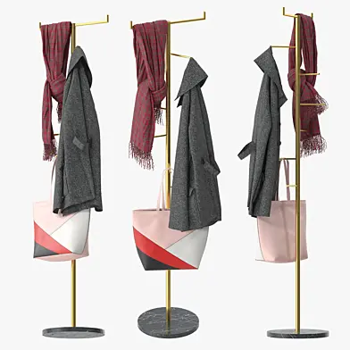 Gold Freestanding Coat Rack