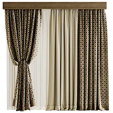 Jacquard and Sheer Curtain Set