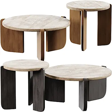 Unique White Marble Round Coffee Table