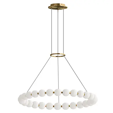 Orbet LED Chandelier Natural Brass