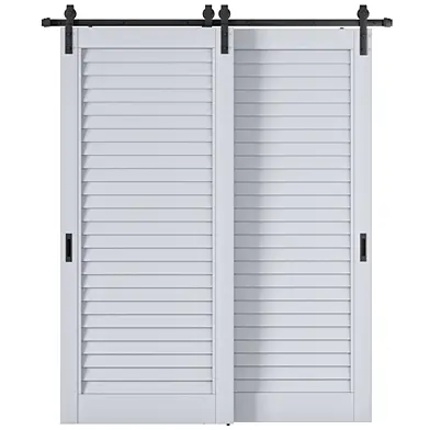 Двойная жалюзийная дверь с амбарным механизмом Barn Door