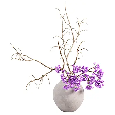 Decorative ceramic vase with white orchid flowers