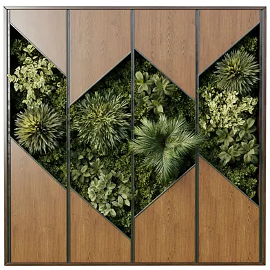 Plants set partition in wooden frame 128 - Vertical graden wall decor box