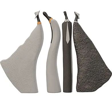 Narrow Whimsical Couple Sculpture Set