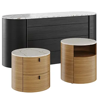 Poliform Onda dresser and bedside table