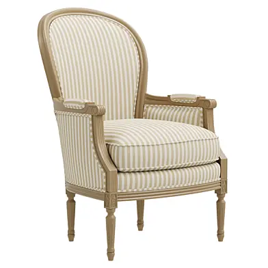 Charlotte French Country Sand Striped Arm Chair