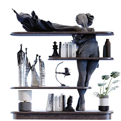 Modern shelf and rack set 785