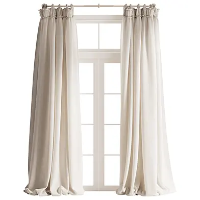 Tie-Top Draped Translucent Curtains