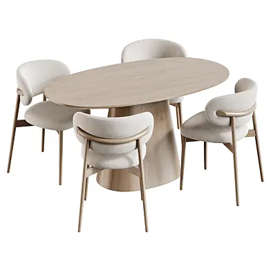 Kitchen table Lori-2 Walnut and Ferrara Deephouse chair