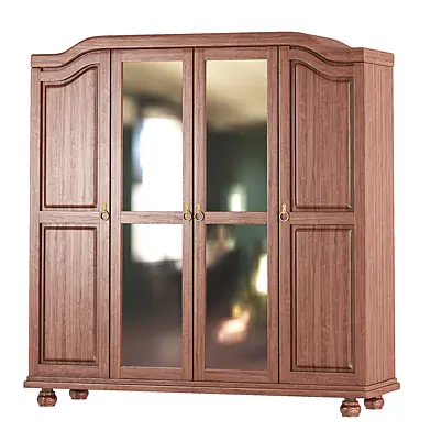 Kyle Wooden Wardrobe 4 Doors Mirrored