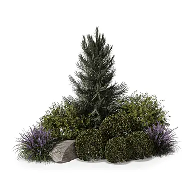 Outdoor Plants Landscape Set Tree and Bush 329