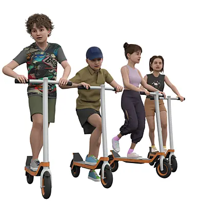 Teen Scooter Ride – Dynamic Urban Scene