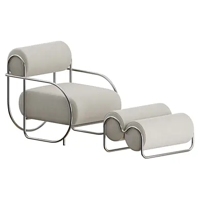 Chromeo Armchair Ottoman by Ellison Studios