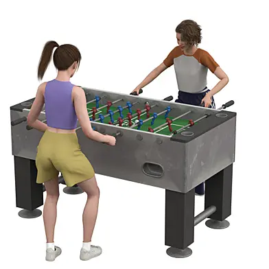 Girl Foosball - Characters Playing Foosball