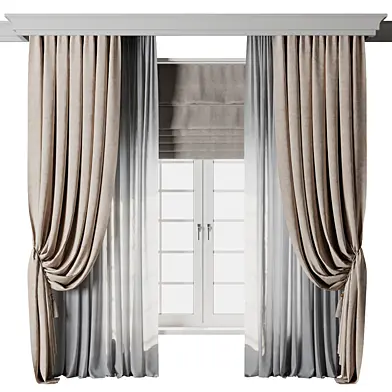 Classic brown Curtain with roman 024 HBH corona