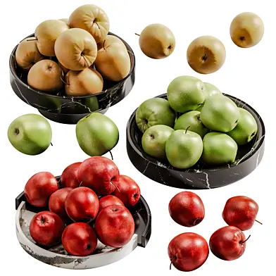 Set of red  green and yellow apples