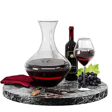 N35 DECANTER Интерьерный винный сет с графином, бокалом и виноградом