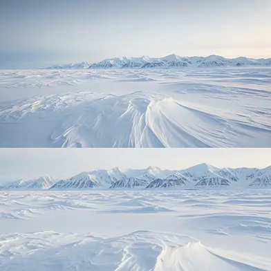 Icy Vista Panoramic Snow and Peaks