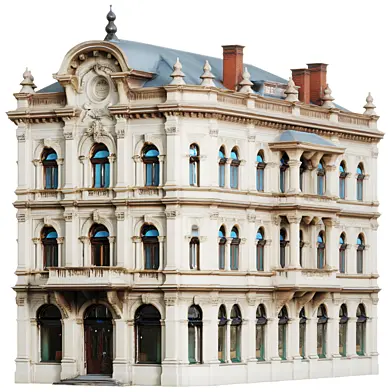 Classic European City Building 3D Model